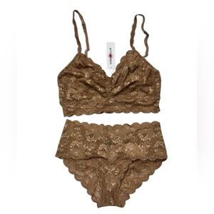 Cosabella Set Never Say Never Sweetie Bralette Sz M & Low Rise Hotpants Sz S/M